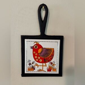 1970s Holt Howard Trivet with Colorful Bird. Japan